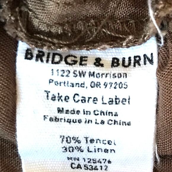 Bridge & Burn Market Straight Leg Pants Size S Taupe Tencel Linen Workwear - Picture 10 of 12